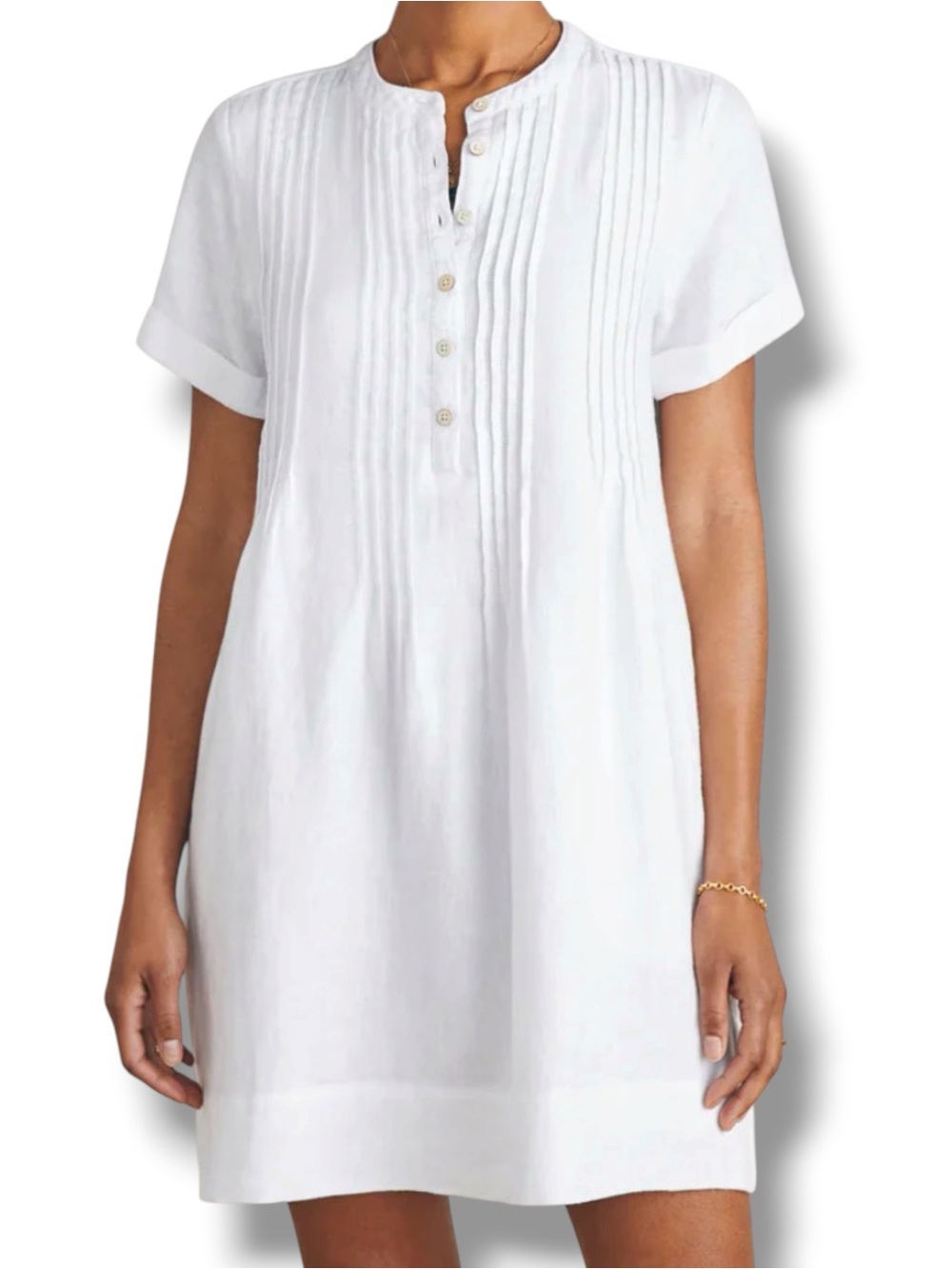 Faherty Gemina Basketweave Dress White Size XXL